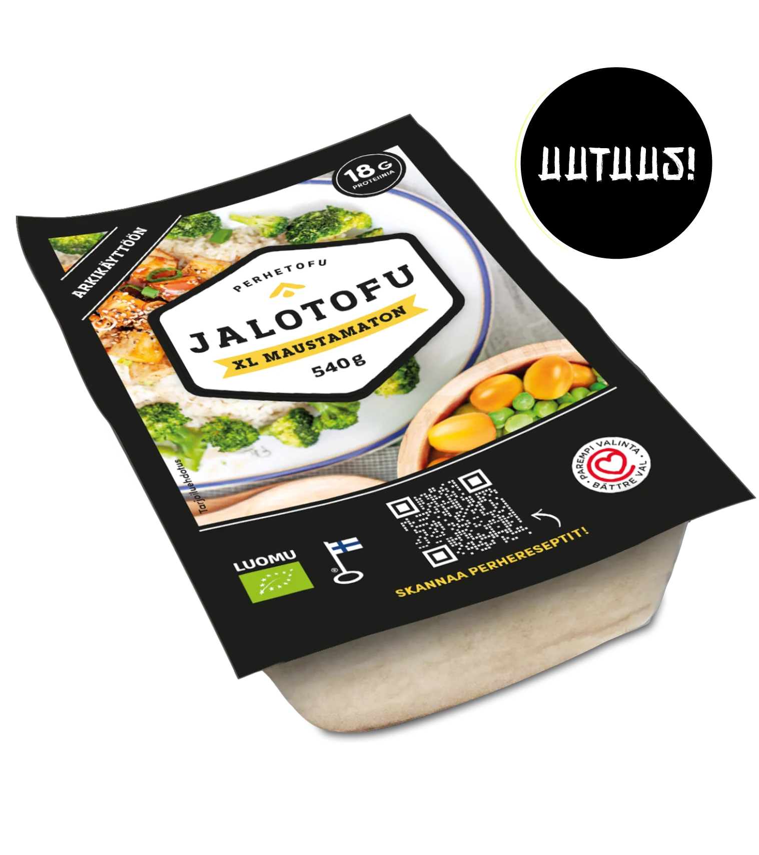 Maustamaton Jalotofu XL, toiselta nimeltään Perhetofu, on ratkaisu suurempaan tofutarpeeseen.