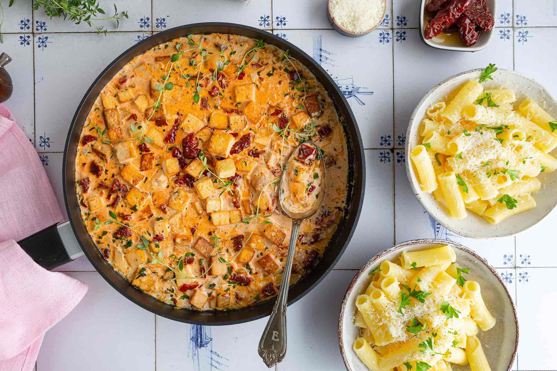 Kermainen marry me tofu on herkullinen tofupasta.
