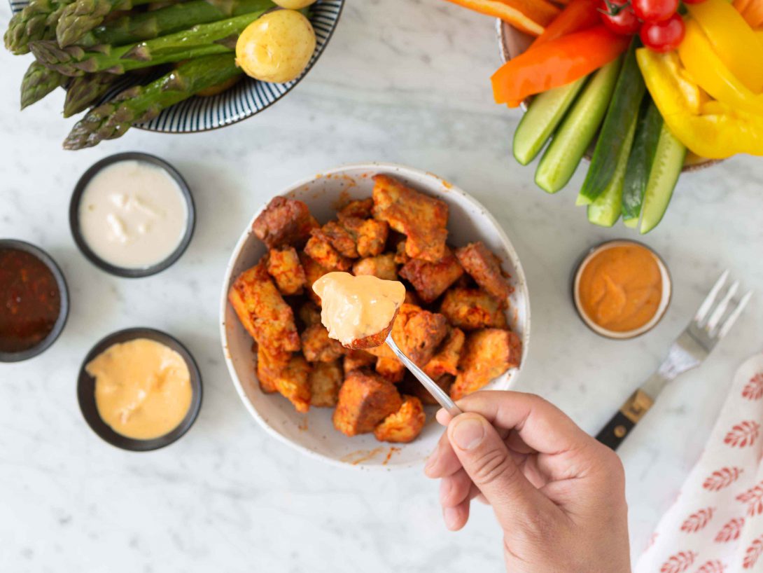 Vegaaniset wingsit feat Tabasco Buffalo Wings Jalotofu